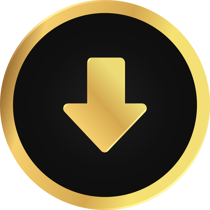 Down Arrow Gold Icon